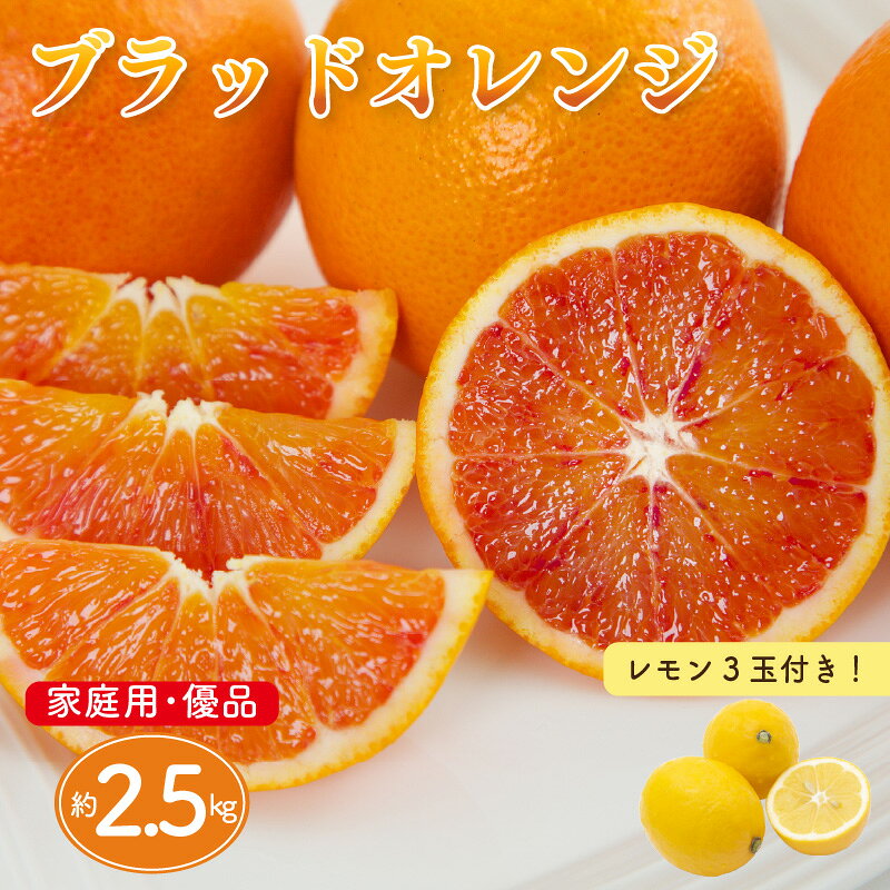 【ふるさと納税】 【2027年3月下旬頃から順次発送】 ブラッドオレンジ 家庭用(優品) 約2.5kg & 瀬戸内海の島レモン 3玉 セット | 柑橘 レモン みかん 蜜柑 mikan 檸檬 オレンジ ブラッドオレンジ おれんじ かんきつ セット 瀬戸内海 愛媛県 松山市 ココオ Koko'o