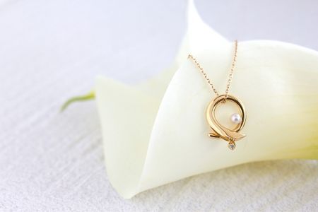 Calla K10 ダイヤモンド パールネックレス レディース ジュエリー アクセサリー ねっくれす ダイヤ だいや ペンダント イエローゴールド パール  神奈川 湘南 藤沢