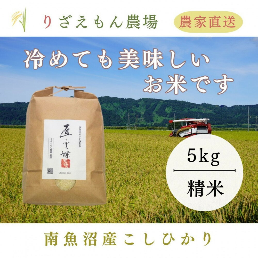 【ふるさと納税】《新米予約受付》白米5kg 令和7年産　南魚沼産こしひかり　魚野川流域　匠 雲蝶(たくみ　うんちょう） ＼生産農家直送／【2025年10月上旬より順次発送予定】 | お米 こめ 白米 コシヒカリ 食品 人気 おすすめ 送料無料