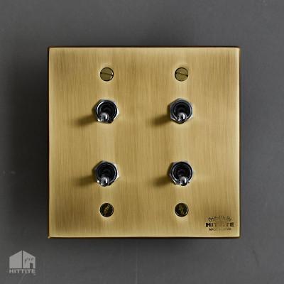 ふるさと納税 木津川市 HITTITEのトグルスイッチ　真鍮色　H(4口正方形)