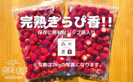 
060-26 完熟冷凍いちご2㎏以上！静岡限定品種【きらぴ香】
