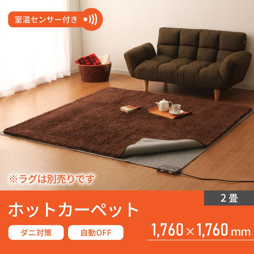 【ふるさと納税】 ホットカーペット 2畳 アイリスオーヤマ 176×176cm グレー 電気カーペット ホットマット ホットカーペット本体 電気マット カーペット マット 正方形 室温センサー付き 切り忘れ自動OFF ダニ退治 簡単操作 おすすめ 人気 アイリス HCM-T1818-H