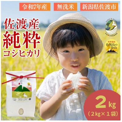 ふるさと納税 佐渡市 数量限定【令和7年産】新潟県佐渡産の純粋コシヒカリ　精米【無洗米】2kg