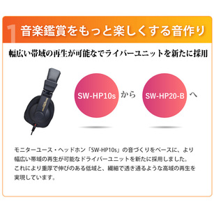 【ふるなびWEEK対象】ヘッドホン SOUND WARRIOR シリーズ リスニングユースヘッドホン SW-HP20-B 音楽 周辺機器 オーディオ周辺機器 PC オーディオ ハイレゾ音源 高音質 城