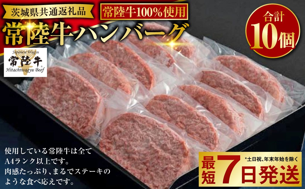 
【常陸牛100%】ハンバーグ 10個(ソース付)
