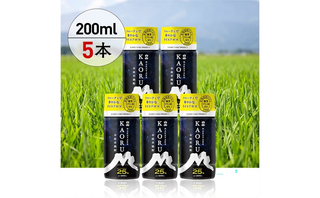 
                  本格米焼酎 「 白岳KAORU 」 200ml 5本セット 米焼酎 焼酎 白岳 KAORU お酒 酒 アルコール 国産 熊本県産 米こうじ 吟醸酒 フルーティ
                