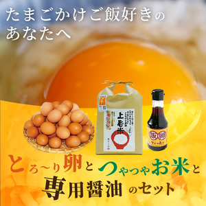 上毛町産の「たまごかけご飯セット」(卵20個・米2kg・専用醤油)_C01001