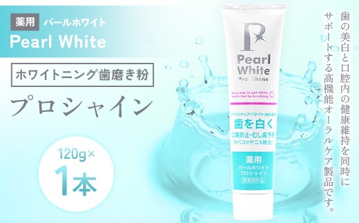 
                  薬用パールホワイト プロシャイン 120g 1本 歯磨き粉 口臭ケア 口腔ケア ホワイトニング デンタルケア F25R-185
                