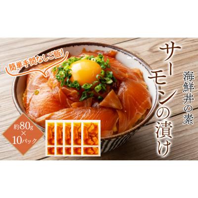 ふるさと納税 高知市 高知の海鮮丼の素「サーモンの漬け」約80gx10パック【BX088】