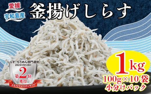 しらす 釜揚げしらす 100g × 10袋 計 1kg 時栄水産 釜揚げ 冷凍 小分け 魚 さかな sirasu 国産しらす ちりめん じゃこ 鰯 いわし しらす丼 海鮮丼 ご飯 おつまみ 加工品 ふりかけ 海の幸 魚介 小魚 離乳食 おすすめ 人気 産地直送 数量限定 国産 愛媛 愛媛県産 宇和島 D010-174001