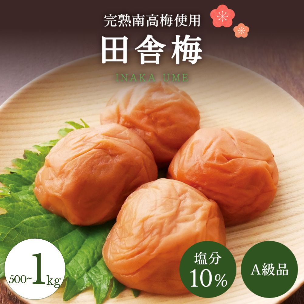 【ふるさと納税】【A級品】 紀州南高梅 田舎梅 1kg 塩分10％ / 梅干し 梅干 うめぼし 南高梅 国産 梅 うめ ウメ 完熟 健康 ご飯のお供 昔ながら 贈り物 ギフト プレゼント 和歌山県 田辺市 仙宝