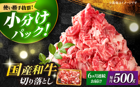【全6回定期便】【和牛の旨味を堪能！】博多和牛切り落とし500g 牛肉 肉 [ABBP043] 