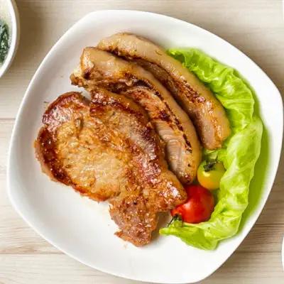 【鹿児島県産】厚切り黒豚 ロースみそ漬け 約400g（約100g×4P） フライパンで焼くだけ 黒豚 ロース 味噌漬け 漬けダレ おかず 総菜 ギフト 贈答 二見屋商店 鹿児島県 南さつま市