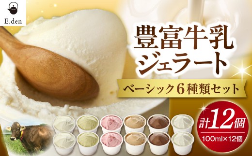 E.den(エデン) 豊富牛乳ジェラート ベーシック 12個セット