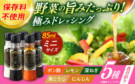 長崎の「極み」ドレッシングミニ 85ml×5本セット 食卓彩りセット / ドレッシング 調味料 サラダ / 大村市 / おおむら夢ファームシュシュ[ACAA404]