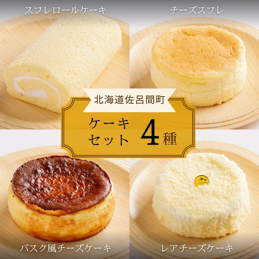【ふるさと納税】4種のケーキセット 【 ふるさと納税 人気 おすすめ ランキング 洋菓子ロールケーキ スフレロールケーキ チーズスフレ チーズケーキ レアチーズケーキ 北海道 佐呂間町 送料無料 】 SRMJ100