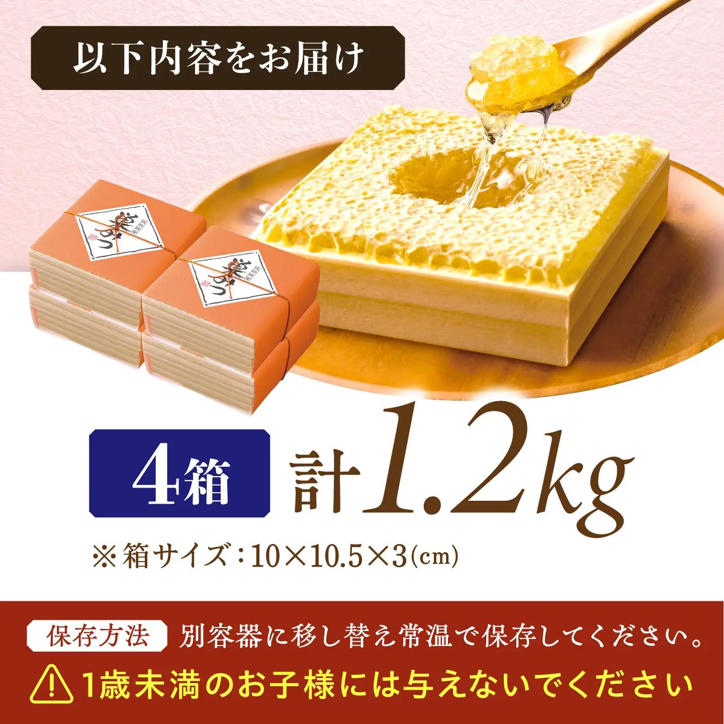 国産巣みつ 300g×4箱　広川町/株式会社九州蜂の子本舗[AFAI048]