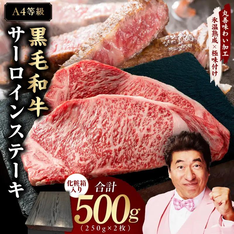 【A4ランク】黒毛和牛 サーロインステーキ 500g 化粧箱入り 氷温熟成×極味付け
