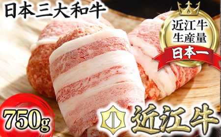 【カネ吉山本】特選黒毛和牛／近江牛 プレミアムハンバーグ 5個箱入【750ｇ（約150ｇ×5個）】【Y095U】(近江牛 黒毛和牛 ハンバーグ  国産   滋賀県産  ブランド和牛  牛ハンバーグ )