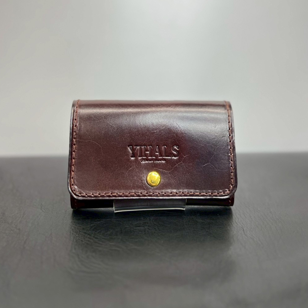 YIHALS ハンドメイド 牛革 名刺入れ ライトブラウン《靴屋が手掛ける革製品》｜イハレス レザー 革小物 [0656]