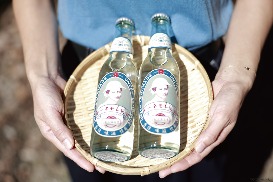 AI173 島原湧水99％使用！温泉（うんぜん） レモネード 330ml×24本 [ 島原 湧水 水 炭酸 サイダー レモン 温泉 ジュース ラムネ レトロ かわいい 山崎本店酒造場 ]_イメージ3