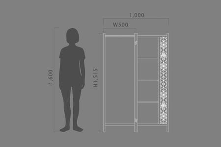 Kumiko rack 「組子ラック」 / 国産檜（ヒノキ） 【031_1984】
