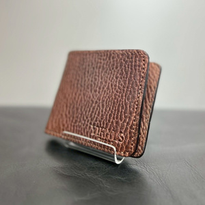 YIHALS ハンドメイド 鹿革 2つ折り財布 ダークブラウン《靴屋が手掛ける革製品》｜イハレス レザー 革小物 [0645]