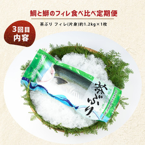 ＜定期便・毎月発送全4回＞ 鯛と鰤の食べ比べ定期便(フィレ) 全4回 長島町特産 nagashima-1514