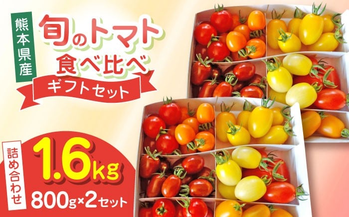 
            【期間限定】熊本県産 減農薬栽培 トマト ミディトマト 詰め合わせ 800g×2セット 計1600g 食べ比べ ギフトセット 産地直送【矢仁田農園】 [YDE017]
          