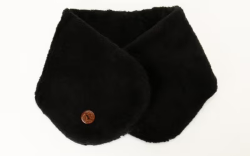 
            【ブラック】マフラー　オーガニックコットン 　ボア襟マフラー
          