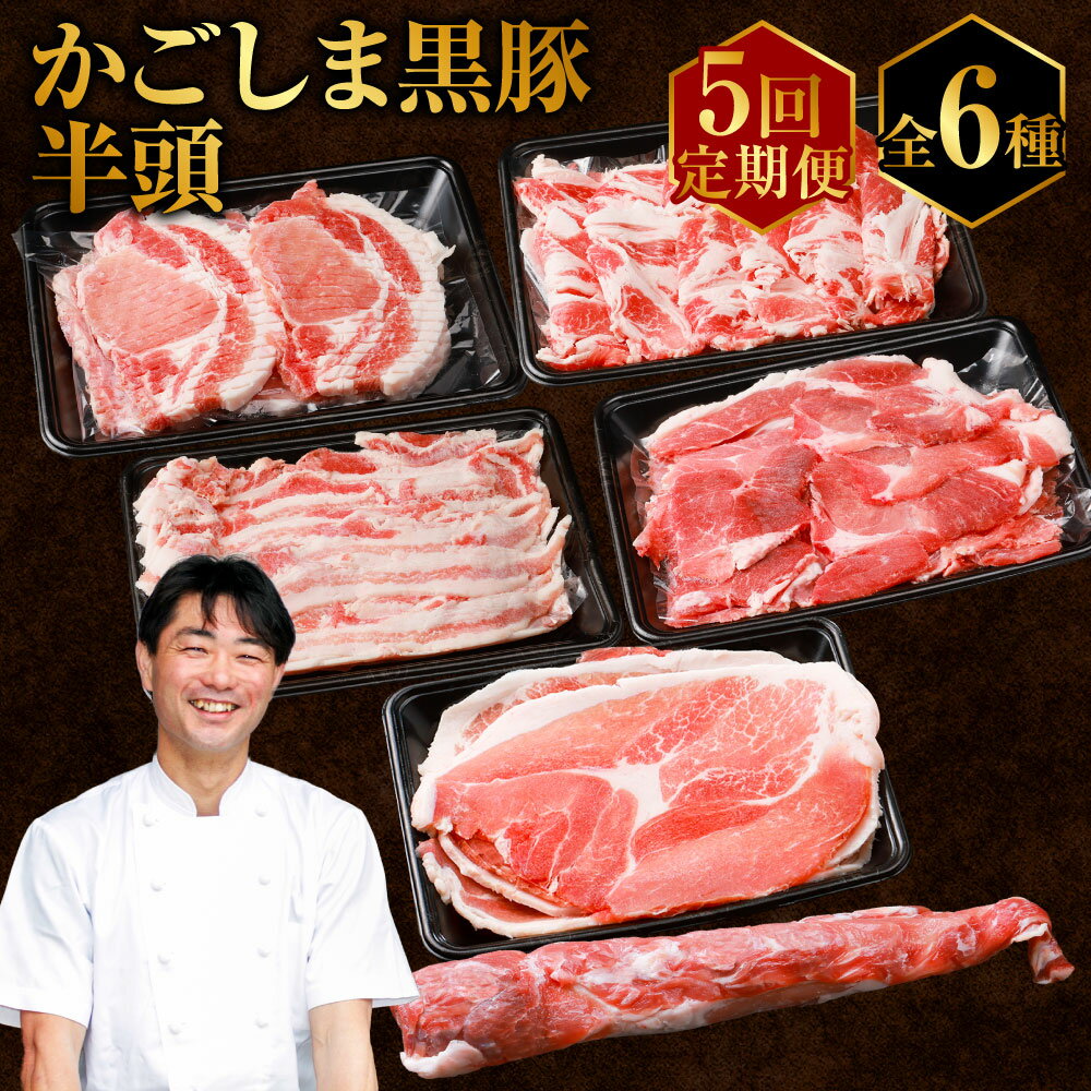 【ふるさと納税】かごしま黒豚半頭 22.5 kg【5回定期便】 生産者直送 鹿児島黒豚 鹿児島県産黒豚 鹿児島産黒豚 六白黒豚 バークシャー ロース 肩 バラ ウデ モモ ヒレ 黒豚農場 自社牧場 豚肉 みかく亭 薩摩八重ファーム しゃぶしゃぶ とんかつ すき焼き ミンチ ハンバーグ
