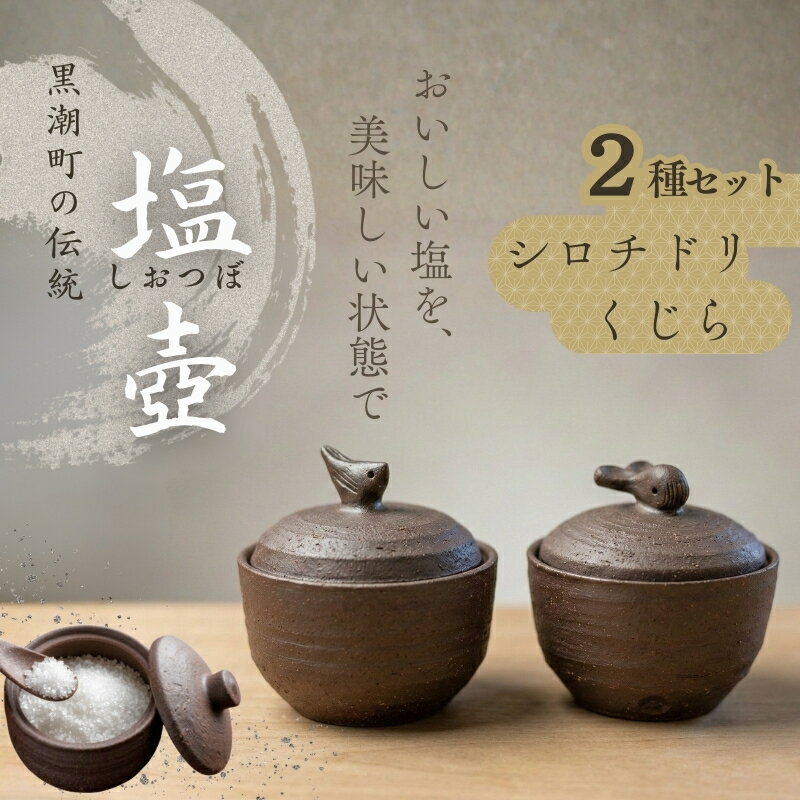【ふるさと納税】 塩壷 2種セット 日常屋 クジラ シロチドリ 調味料入れ 食器 保存容器 塩 調味料 保存 セット キッチン用具 キッチン用品 キッチン雑貨 雑貨 陶器 くじら 鯨 高知県 黒潮町 母の日 父の日 ギフト プレゼント[1491]