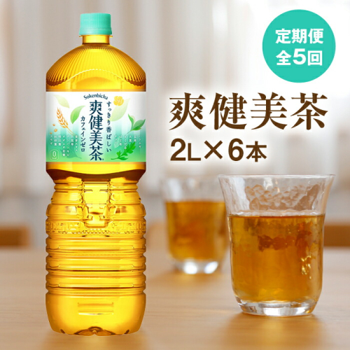 『定期便：全5回』爽健美茶2L×6本【38002101】