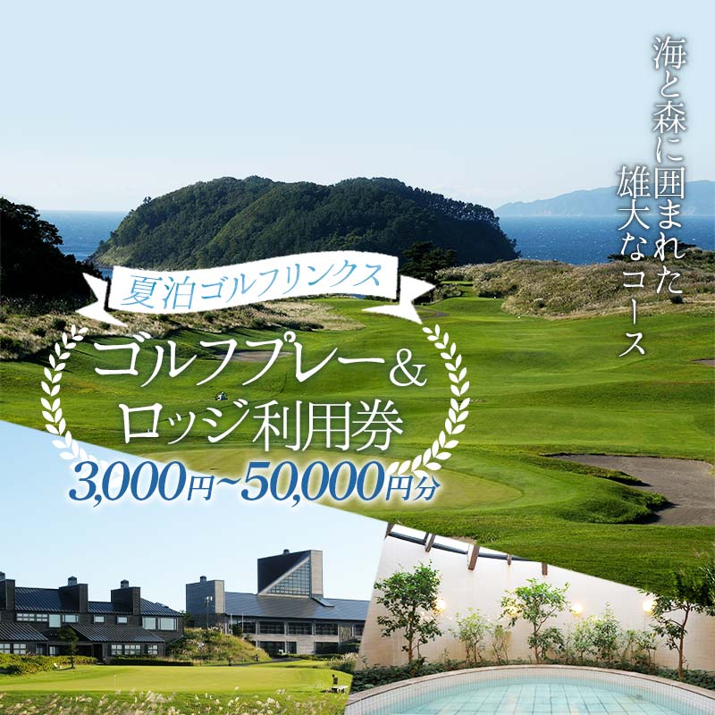 【ふるさと納税】≪選べる利用金額≫【夏泊ゴルフリンクス】利用券 3,000円～50,000円分 【動画有り】 ゴルフ ごるふ GOLF ゴルフ場 ゴルフ券 プレー券 ロッジ チケット 温泉 スポーツ スコットランド プレイ ラウンド プレー券 コース利用券 青森県 平内町 東北 F21J-048var