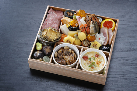 【京料理 宮前】生産牧場指定A4等級以上 近江牛使用　近江牛 がメインの おせち 料理　一段重　2名様用　【令和7年12月16日まで受付】【DM10W】