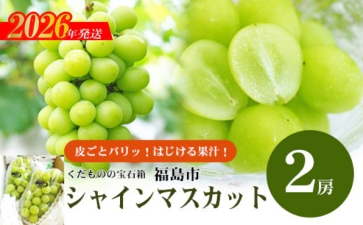 No.2429ぶどう　ふくしまのシャインマスカット　2房【2026年発送　先行予約】