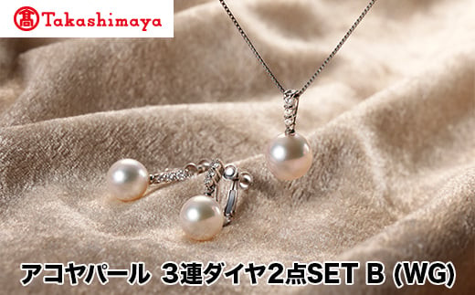 
            【髙島屋選定品】長谷川パール　アコヤパール　2点SET B (WG)（TA-1730）
          