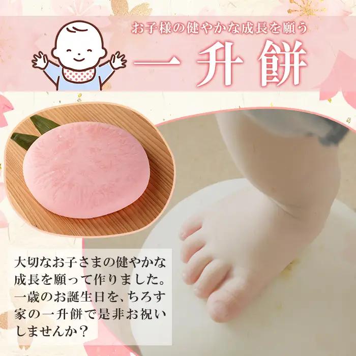 a952-B 一升餅(紅)【ちろす家】姶良市 おもち 餅 背負い餅 餅踏みお祝い 1歳 男の子 女の子 誕生日 ベビー イベント 真空パック 冷凍