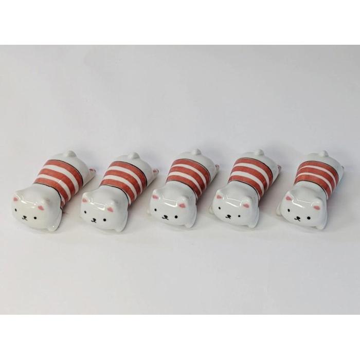 【ふるさと納税】【波佐見焼】箸置き5個組 CAT赤 【西海陶器】 5　20799 | 食器 テーブルウェア 日用品 人気 おすすめ 送料無料