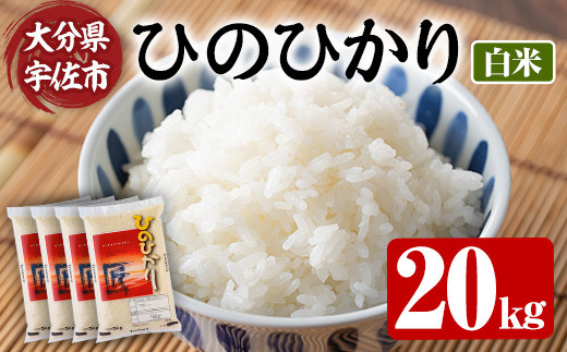 ＜令和7年産＞ひのひかり 白米 (計20kg・5kg×4P) お米 ごはん ご飯【107101203】【あいはな農園】