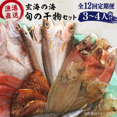 ふるさと納税 糸島市 【全12回定期便】【塩にもこだわり!】玄海の海 旬の干物セット(3〜4人向け) [ALD007]