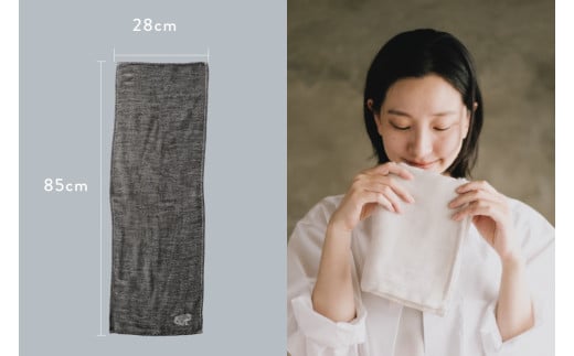 [こなゆき] 3重ガーゼフェイスタオル コバルトブルー 鹿柄(ワンポイント) 夏雪 [1169]