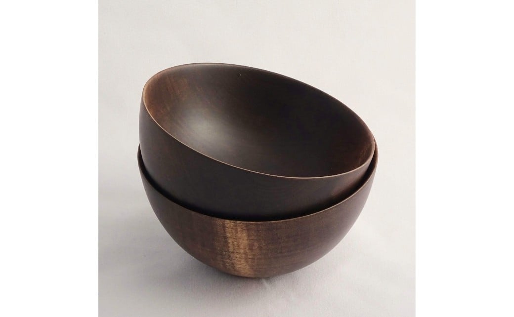 
            国産天然無垢 栃の木のお椀 焦茶／木地仕上げ／木地仕上げ・焦茶 選べるカラー 2個セット
          