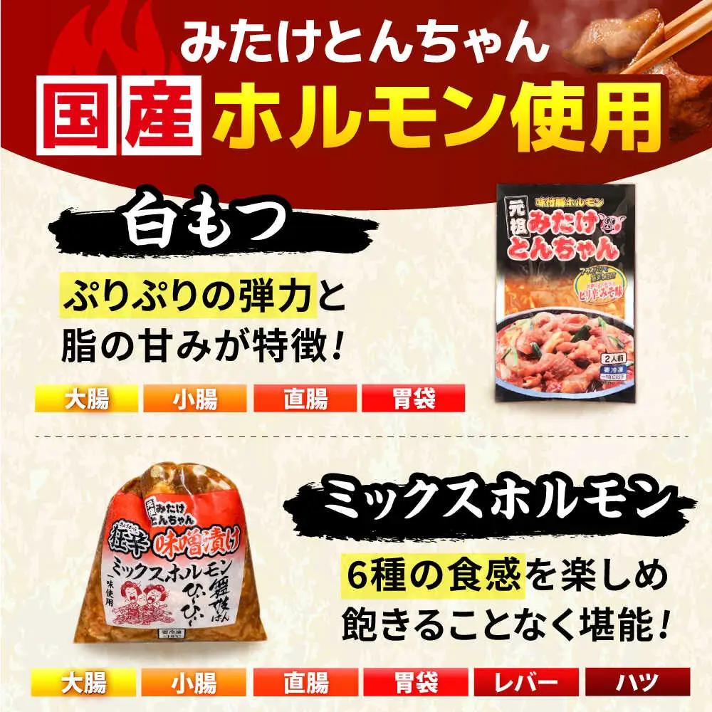 「元祖みたけとんちゃん」 【辛口セット】 ピリ辛みそ味×ミックスホルモン狂辛（8人前）[AVAA055]ホルモン ピリ辛