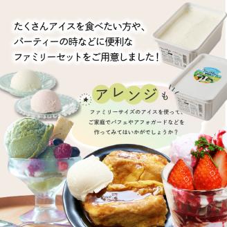 松本牧場アイス定期便　本格ジェラートファミリーセット（1L×2個×3回）