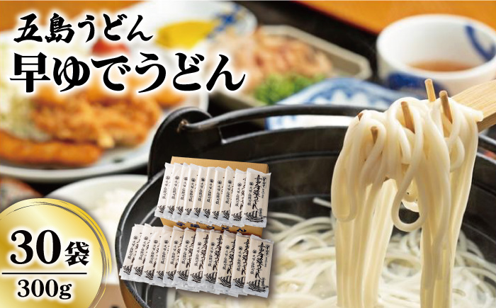 【大容量！早い茹で上がり♪】 早ゆでうどん 300g×30袋 五島うどん 保存食 業務用 【中本製麺】 [RAO009]