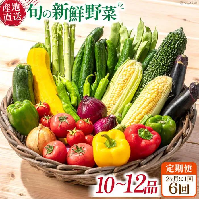 【6回定期便】2ヵ月に1回 旬の新鮮 野菜詰め合わせセット（10品-12品）/ 野菜 定期便 やさい 定期便 野菜セット やさいセット 春野菜 夏野菜 秋野菜 冬野菜 旬新鮮 / 南島原市 /長崎県農産品流通合同会社[SCB096]