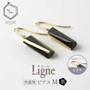 【ふるさと納税】【美濃焼】 Ligne -リーヌ- ピアス M 〈黒〉 【七窯社】 アクセサリー おしゃれ [TAP042]