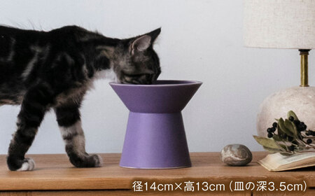 【美濃焼】 ネコ用 フードボウル CHALICE / food bowl (ayame菖蒲)  / ＆CAT【アペックスハート】[TAB010]