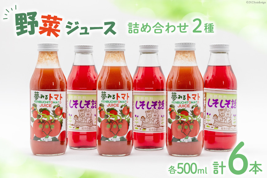 野菜ジュース 詰め合わせ 2種 計6本 [道の駅絵本の里けんぶち 北海道 剣淵町 14656333] トマトジュース シソジュース